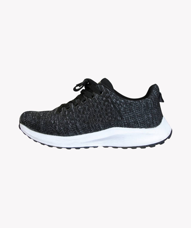 FlexRun Black Knit Trainers Hover Image