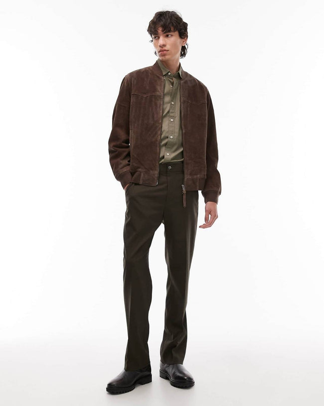 Classic Suede Bomber Jacket Hover Image