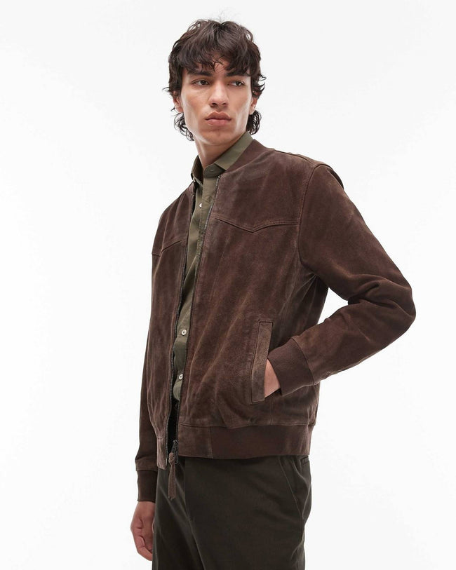 Classic Suede Bomber Jacket Main Image