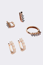 Elegant Gold-Plated Jewelry Set with Zircon Accents