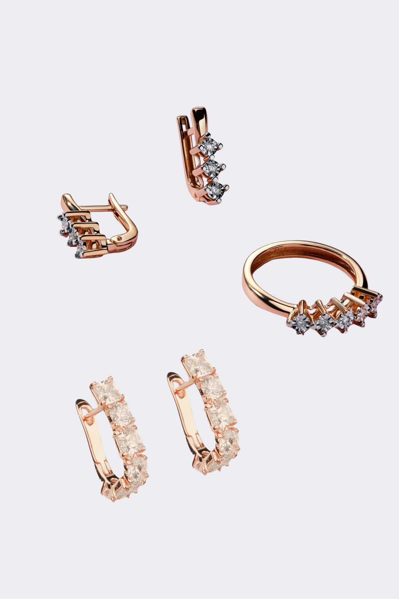 Elegant Gold-Plated Jewelry Set with Zircon Accents