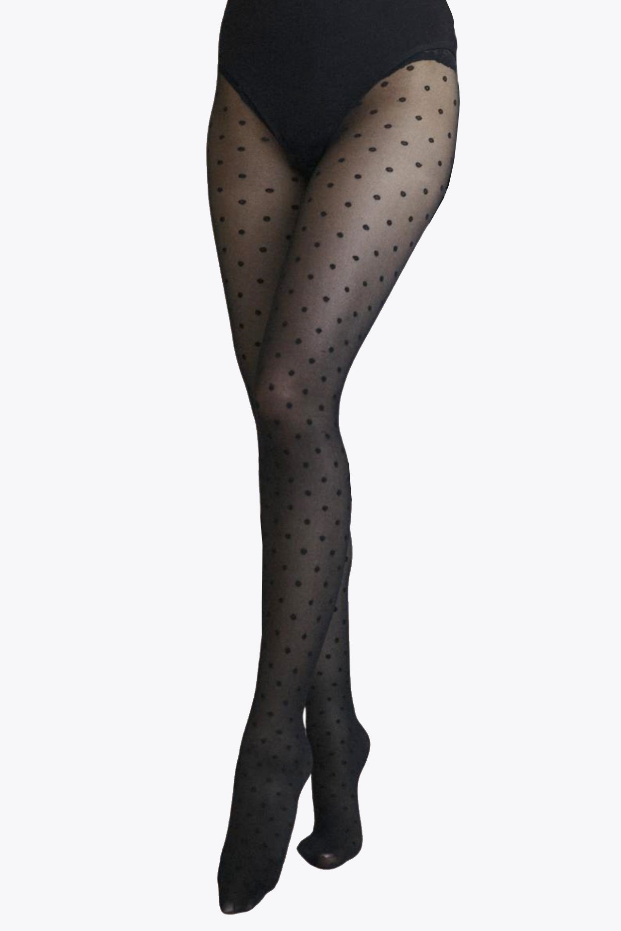 Sheer Black Polka Dot Tights Main image