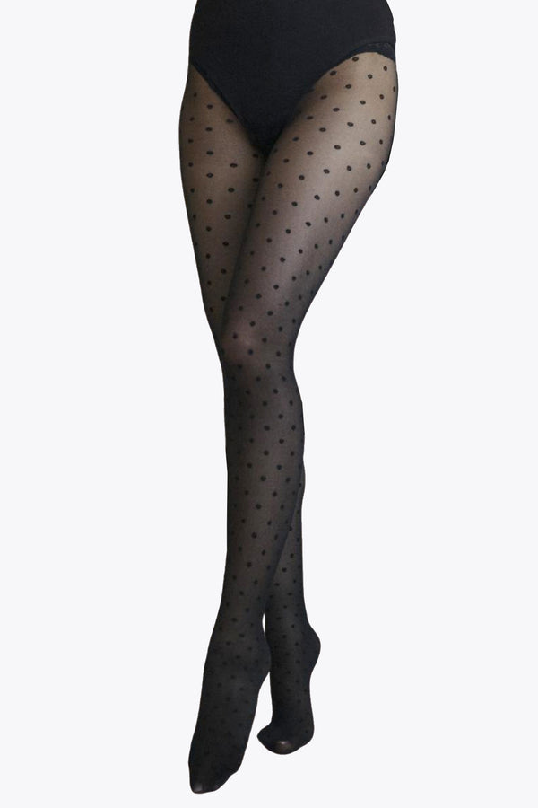 Sheer Black Polka Dot Tights