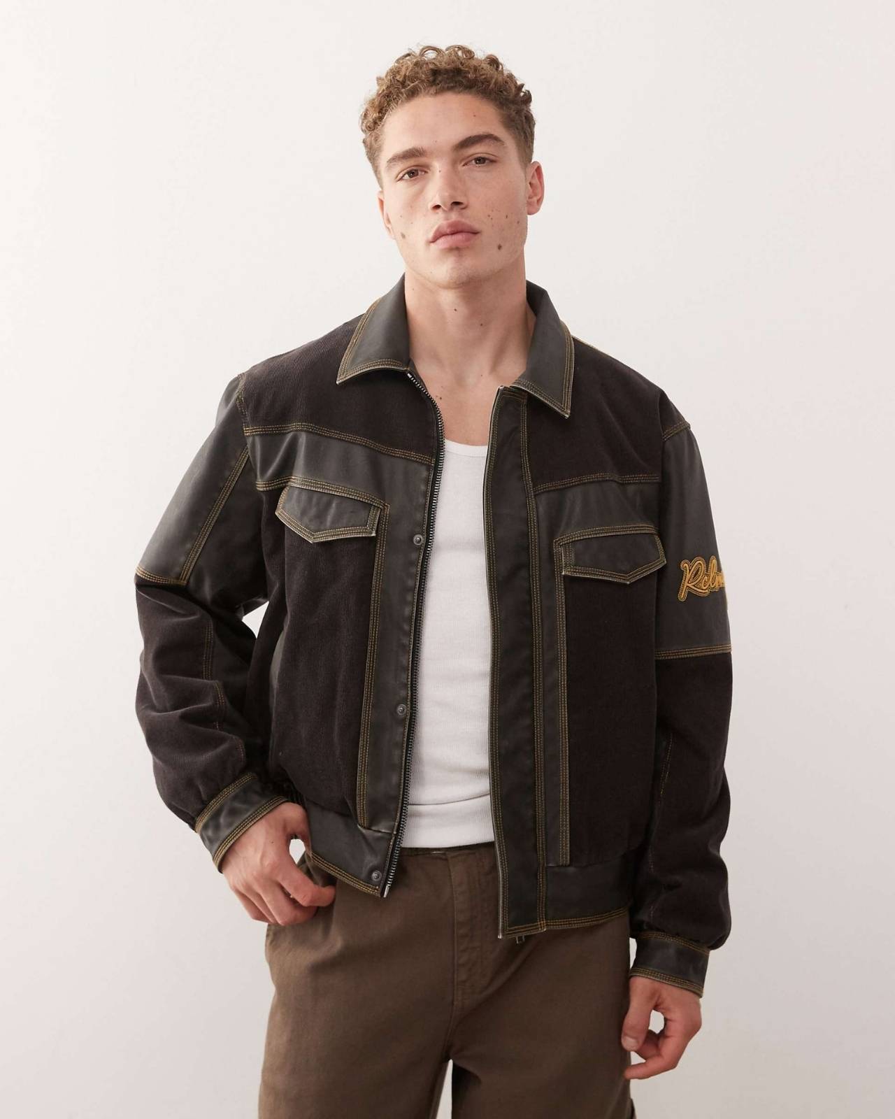 Contrast Stitch Utility Jacket
