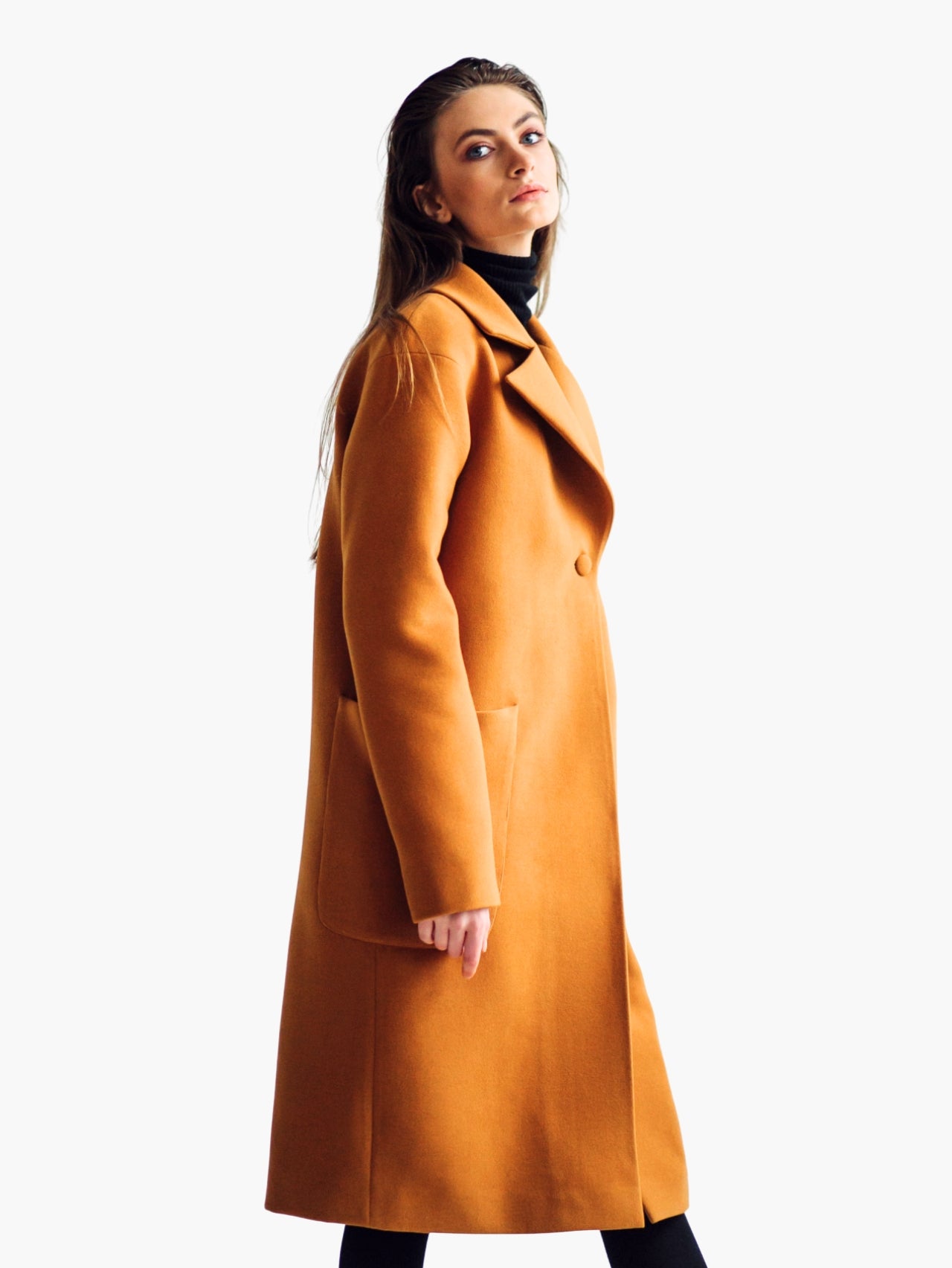 Classic Camel Wool Overcoat
