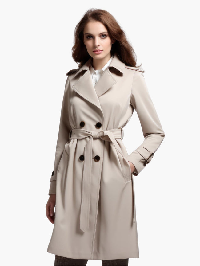 Belted Double-Breasted Trench Coat Main Image