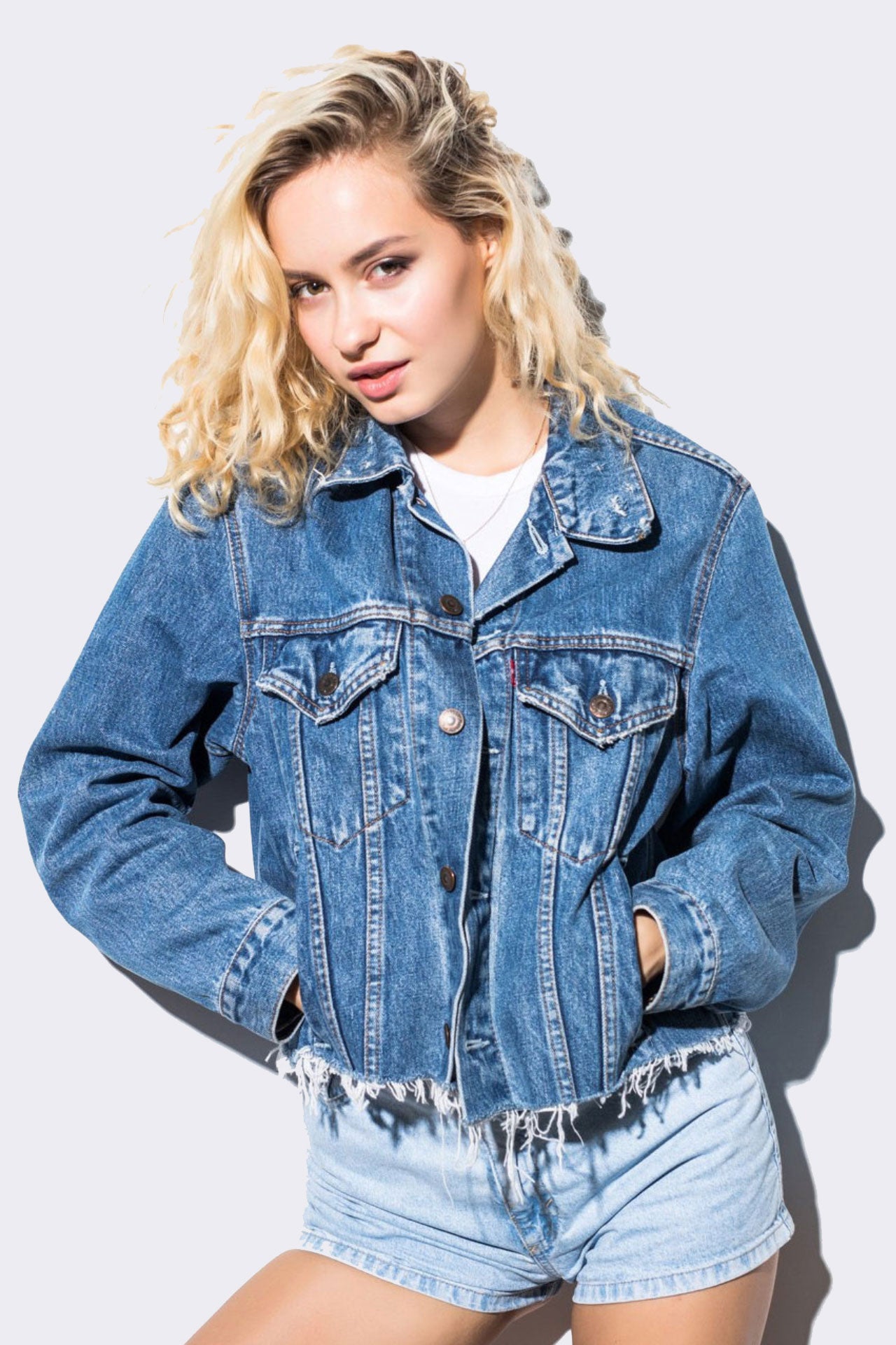 Classic Blue Cropped Denim Jacket