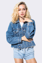 Classic Blue Cropped Denim Jacket