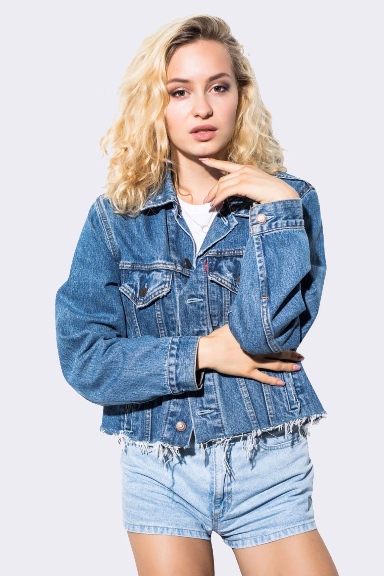 Classic Blue Cropped Denim Jacket