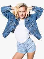 Cropped Distressed Denim Jacket