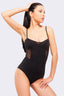 Black Sheer Panel Bodysuit