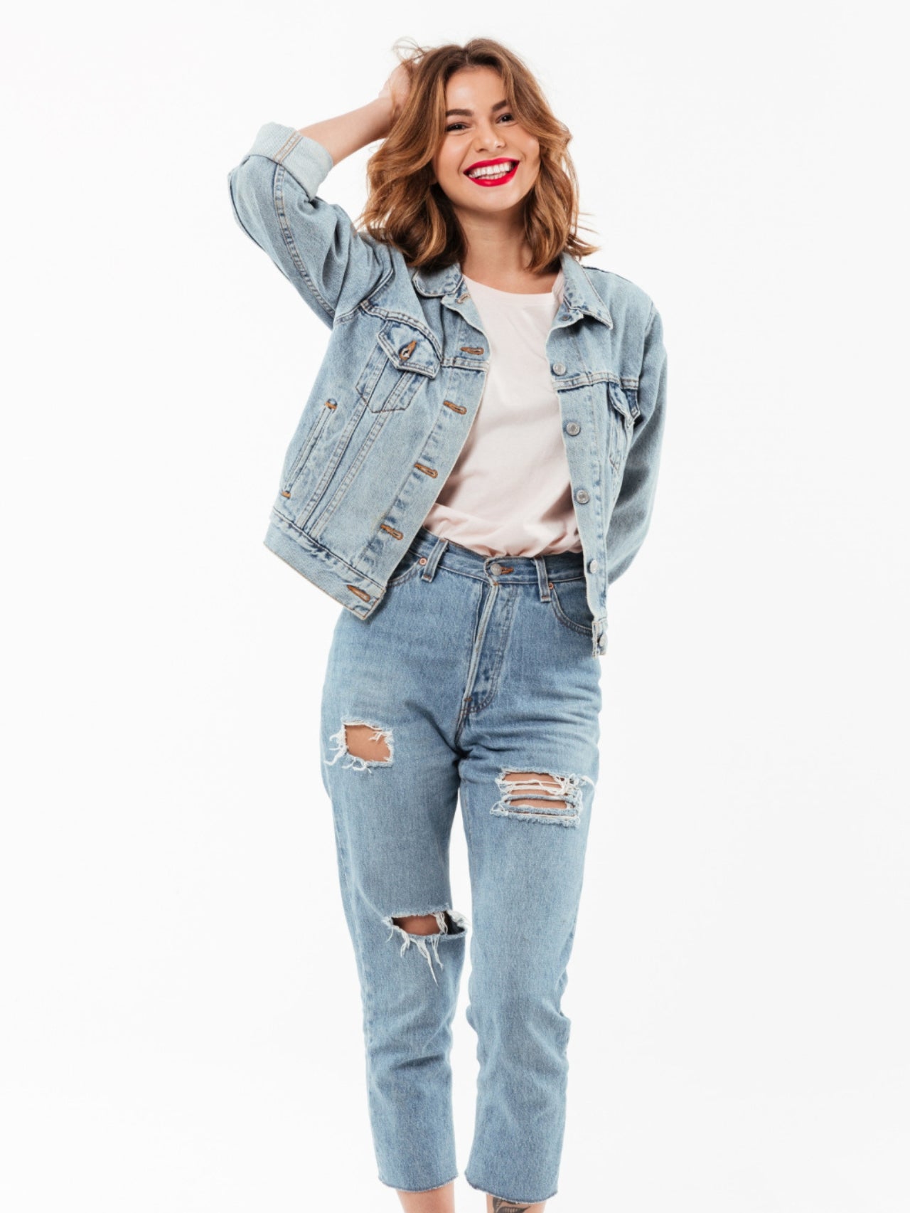Classic Light Wash Denim Jacket Main image