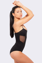 Black Sheer Panel Bodysuit