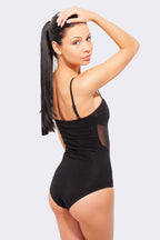 Black Sheer Panel Bodysuit