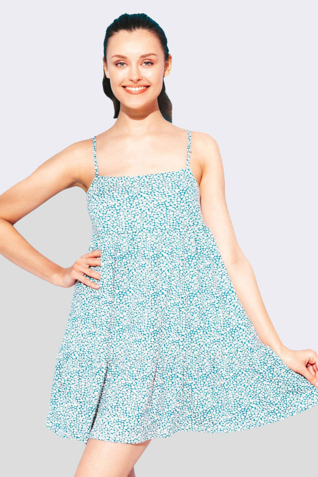 Blue Floral Summer Sundress Main Image