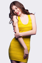Yellow Bandage Bodycon Dress