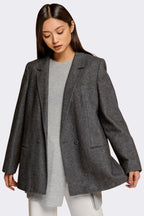 Classic Oversized Gray Blazer
