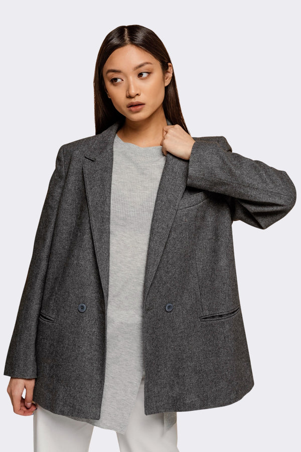 Classic Oversized Gray Blazer