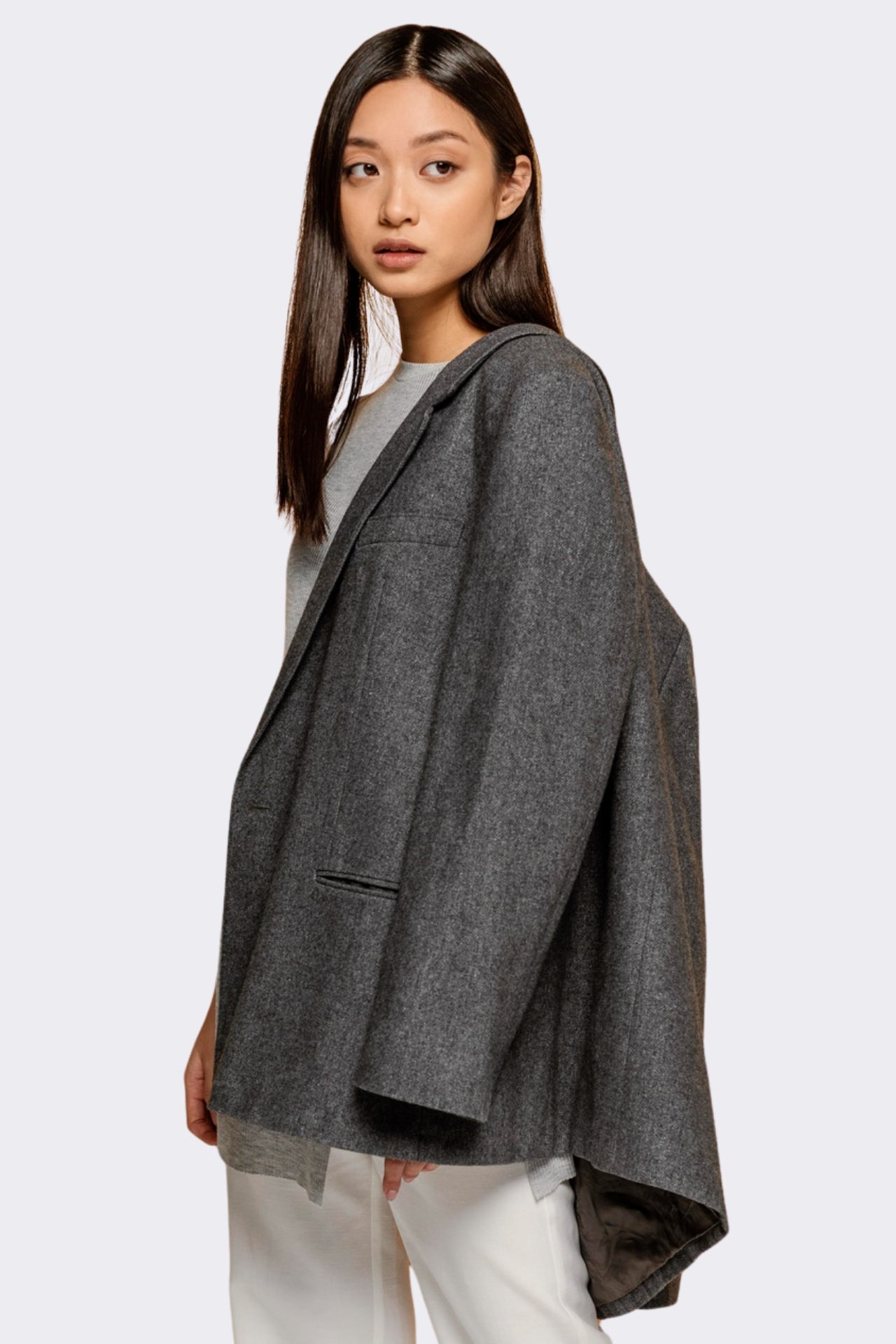 Classic Oversized Gray Blazer