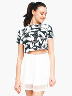 Monochrome Floral Crop Top