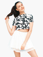 Monochrome Floral Crop Top