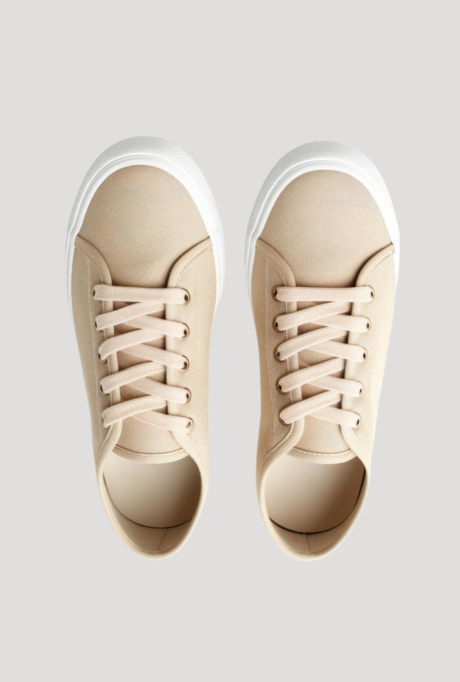 Beige Casual Sneakers with White Sole Hover Image