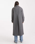 Herringbone Wool Long Coat