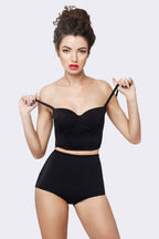 Elegant Black Bustier & High-Waist Panty Set