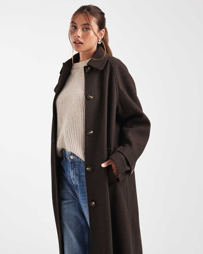 Long Wool Blend Coat Main Image