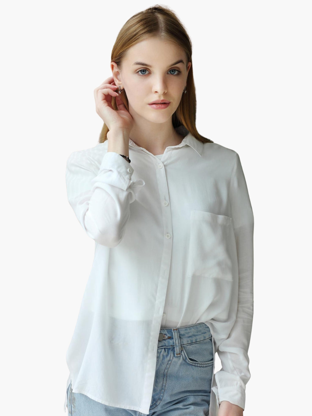 Light Blue Button-Up Women’s Shirt