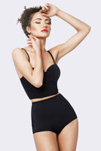 Elegant Black Bustier & High-Waist Panty Set