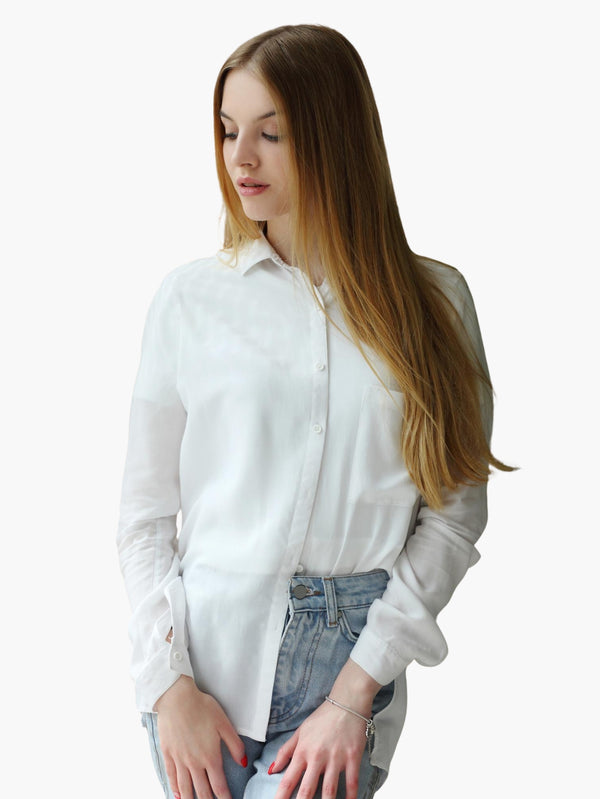 Classic White Button-Up Shirt