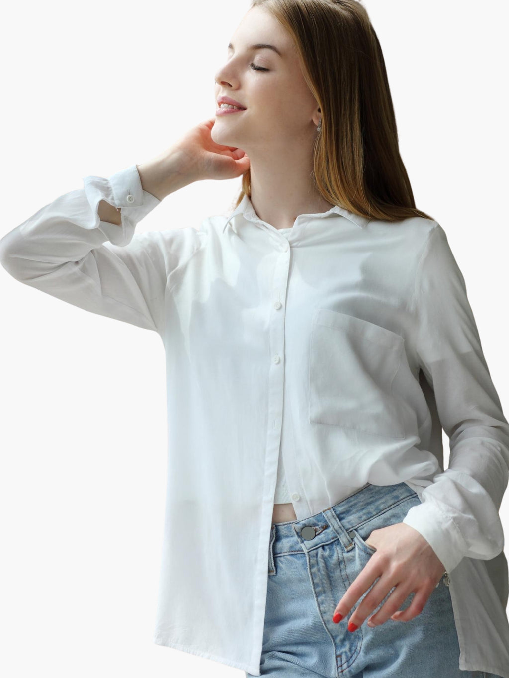 Classic White Button-Up Shirt