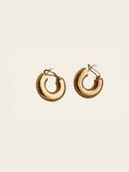 Bold Gold Dome Hoop Earrings