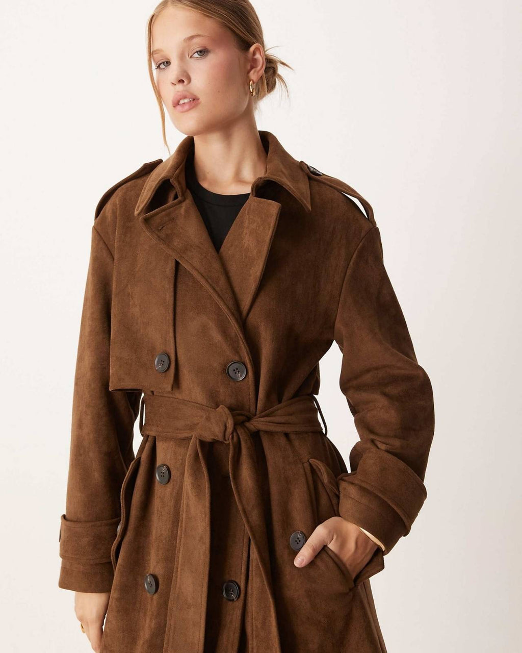 Suede Trench Coat