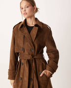 Suede Trench Coat