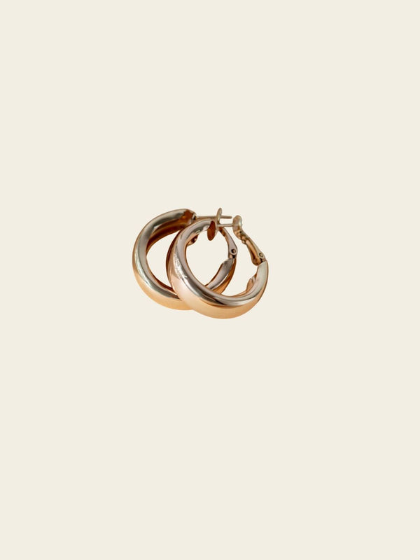 Bold Gold Dome Hoop Earrings