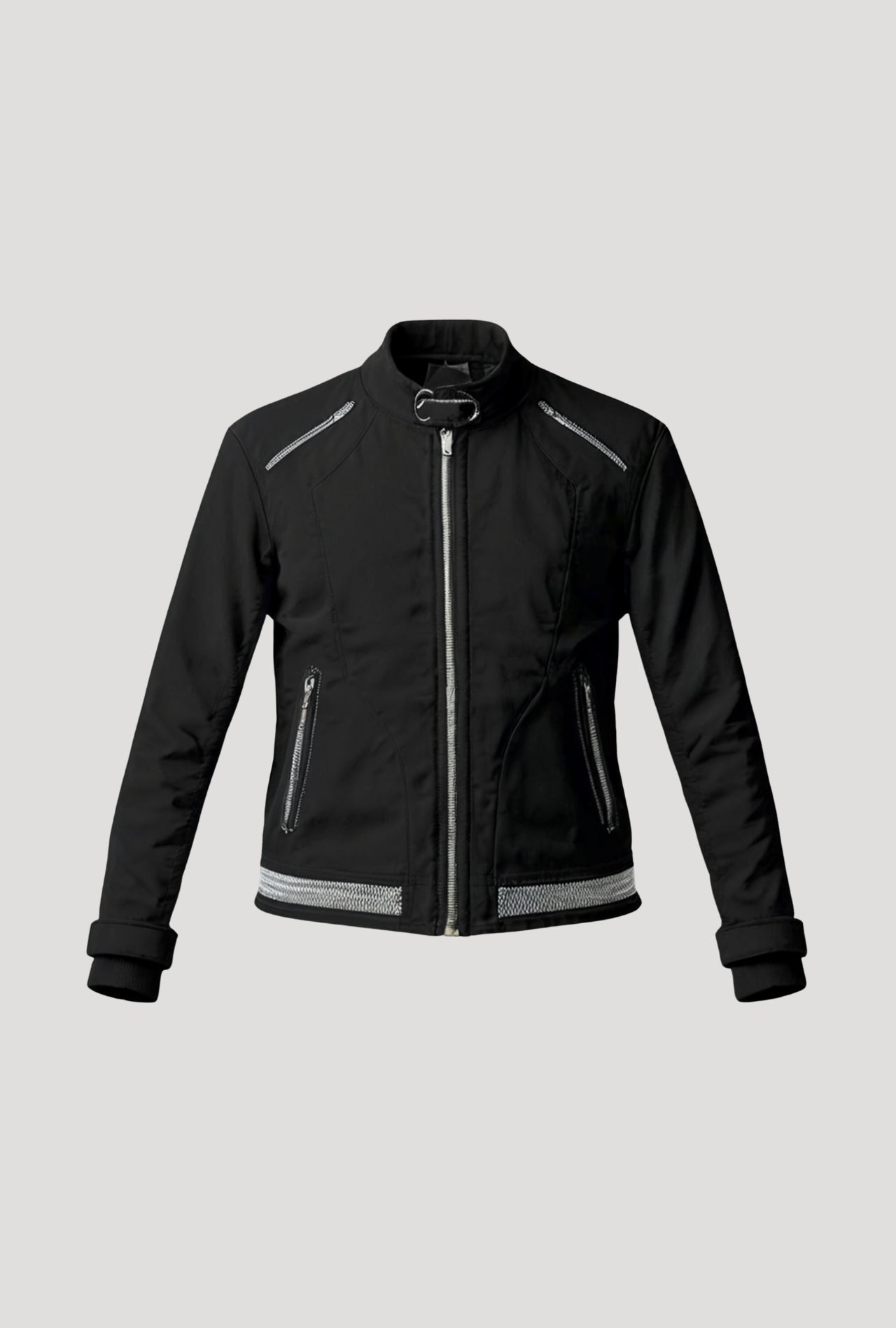 Men’s Two-Tone Black & White Leather Jacket Secondary image