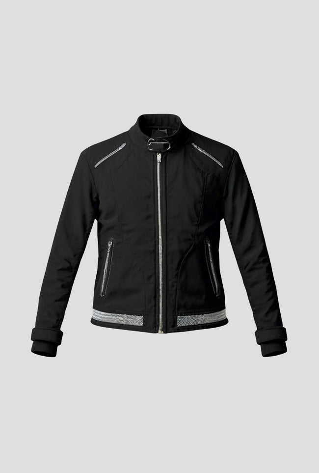 Men’s Two-Tone Black & White Leather Jacket Main Image