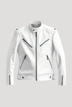 Men’s Two-Tone Black & White Leather Jacket