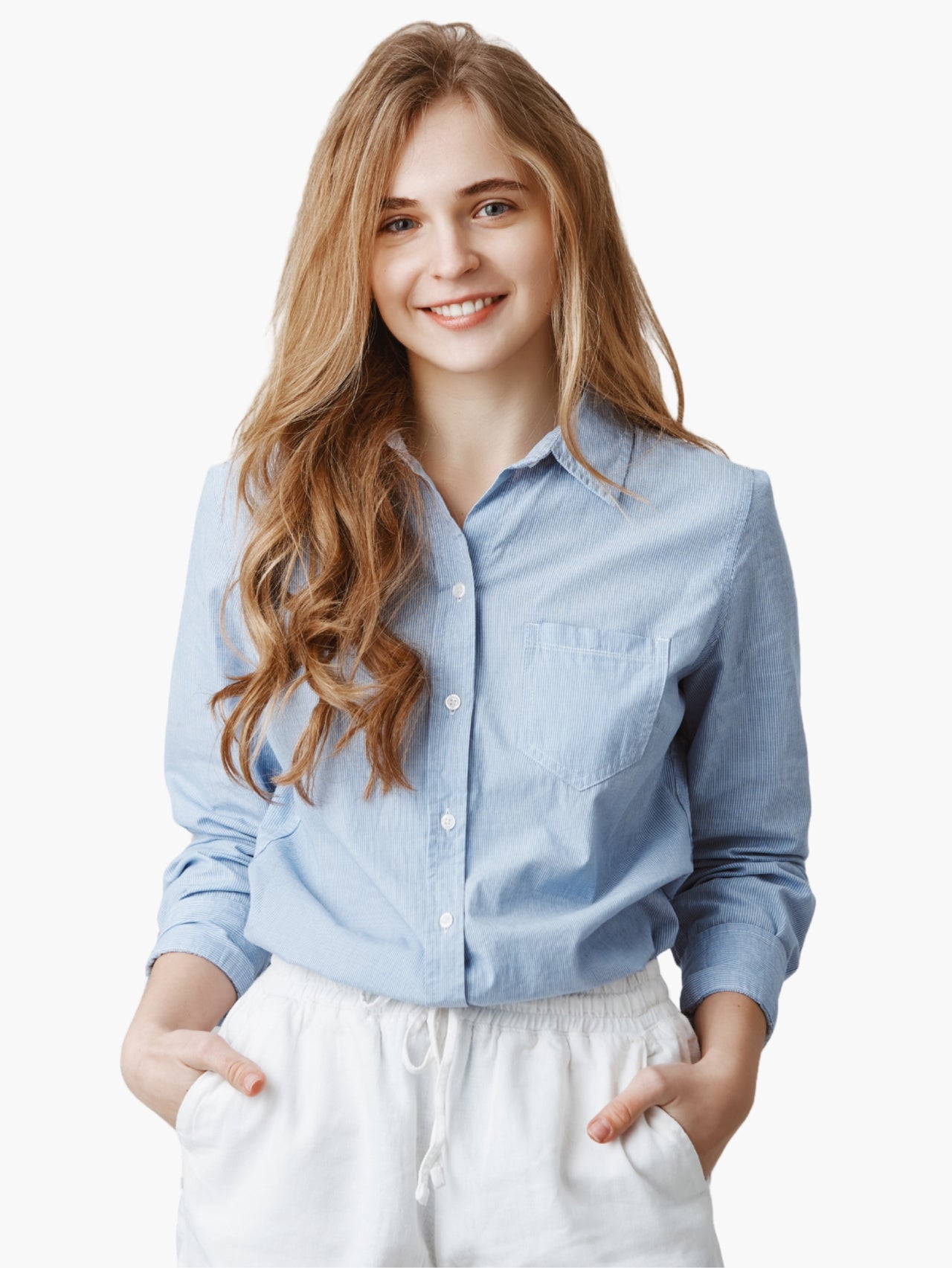 Light Blue Button-Up Women’s Shirt Main image