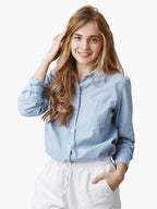 Light Blue Button-Up Women’s Shirt