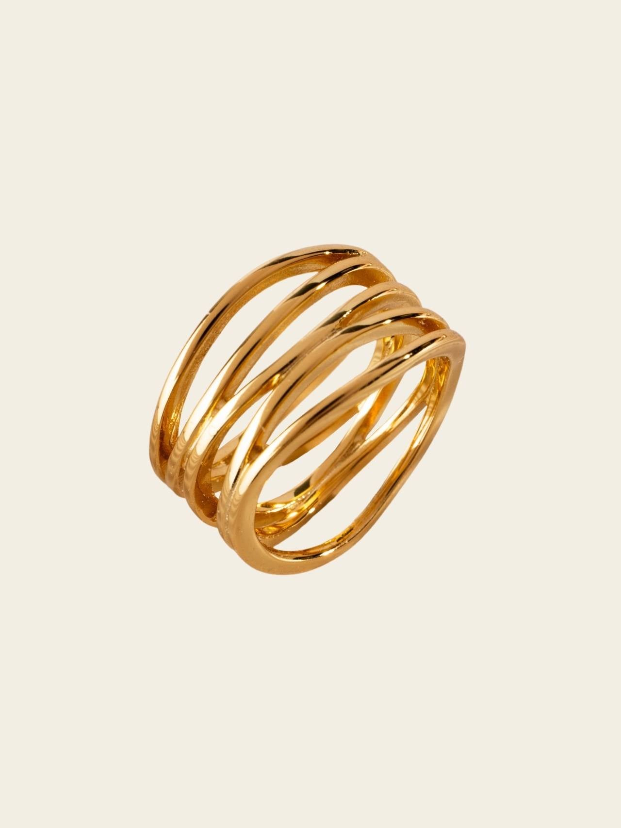 Spiral Harmony Gold Ring