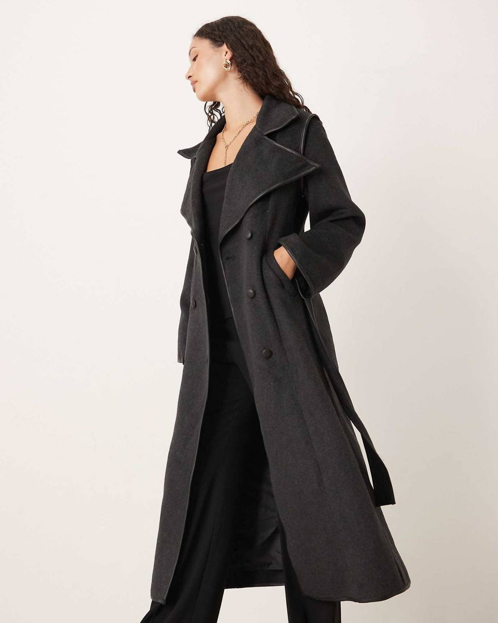Belted Wool Trench Coat