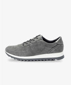 LuxeTread Gray Female Suede Sneaker