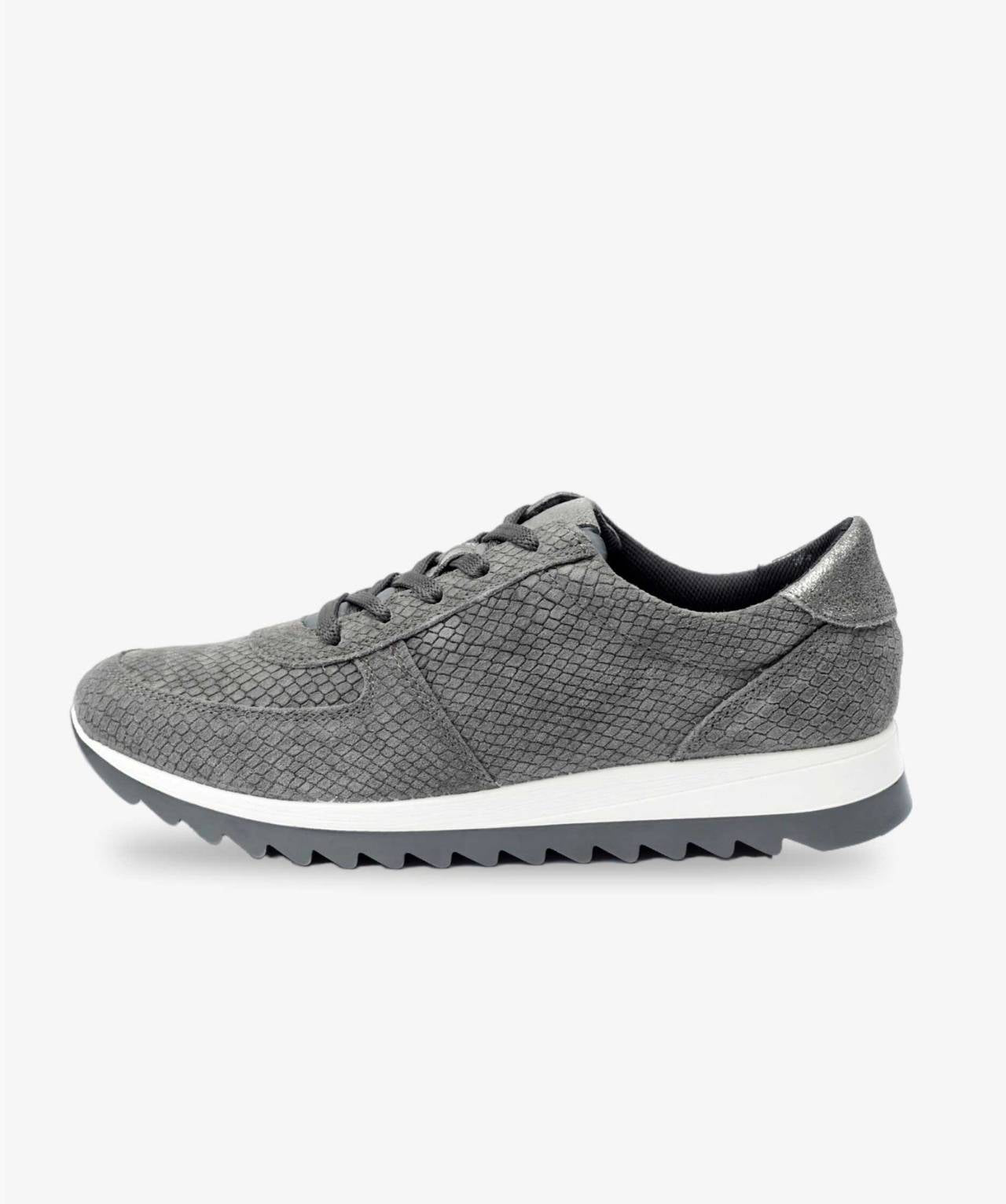 LuxeTread Gray Female Suede Sneaker
