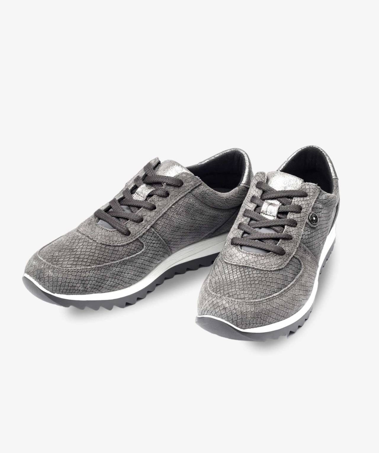 LuxeTread Gray Female Suede Sneaker