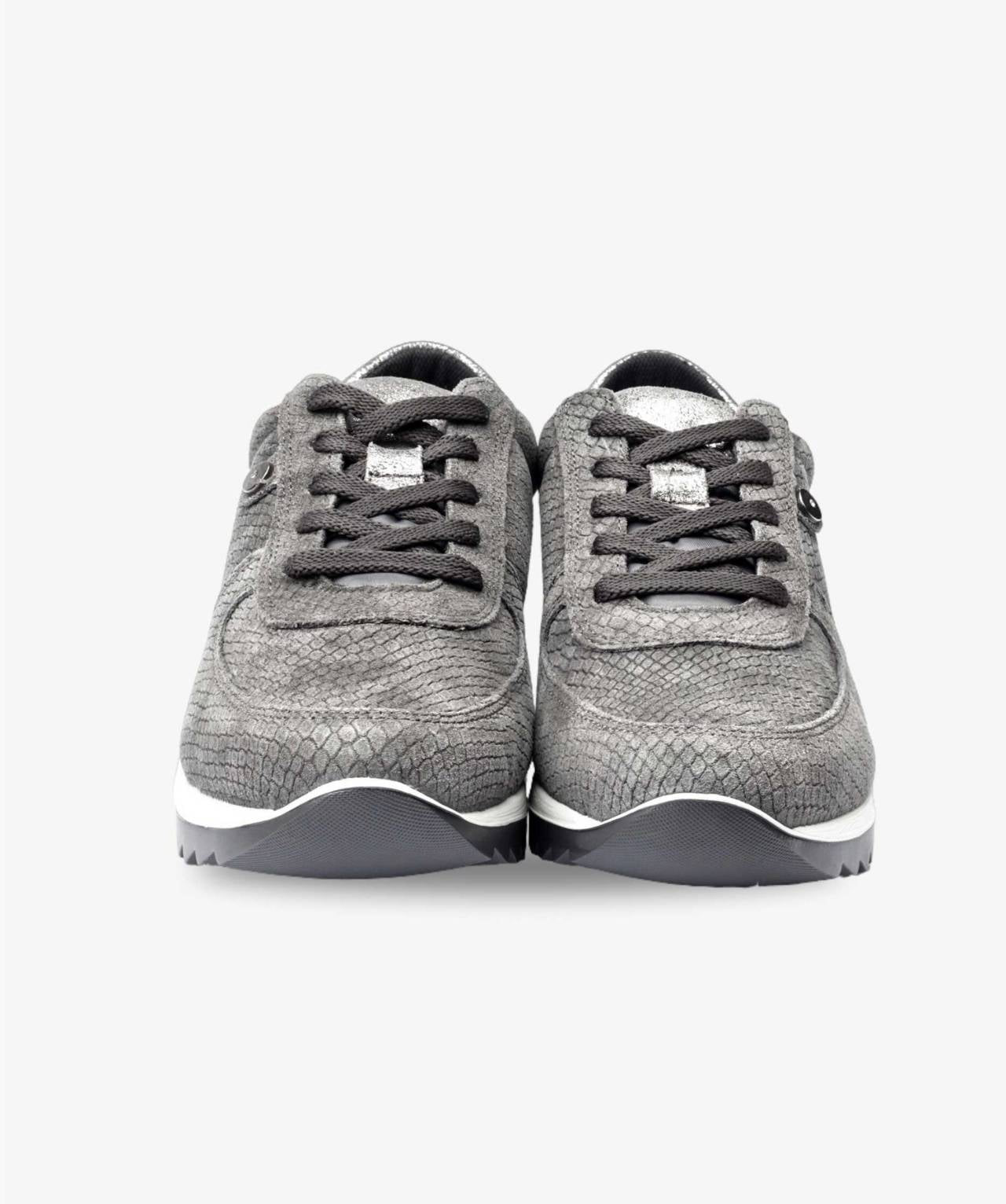 LuxeTread Gray Female Suede Sneaker