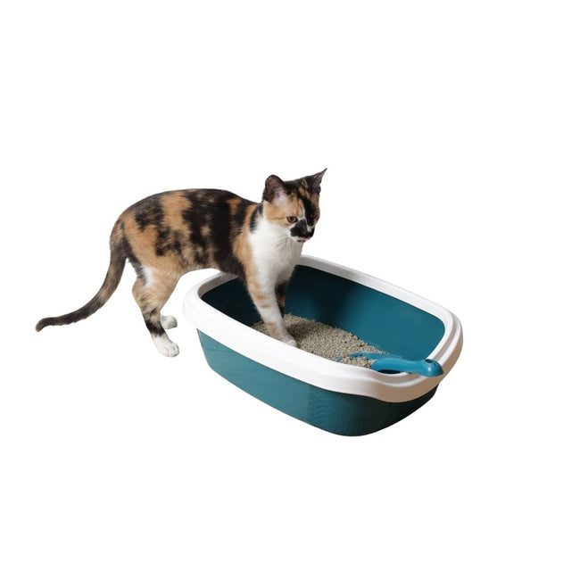Open Cat Litter Box with Scoop – Easy Clean & Spacious Design Hover Image