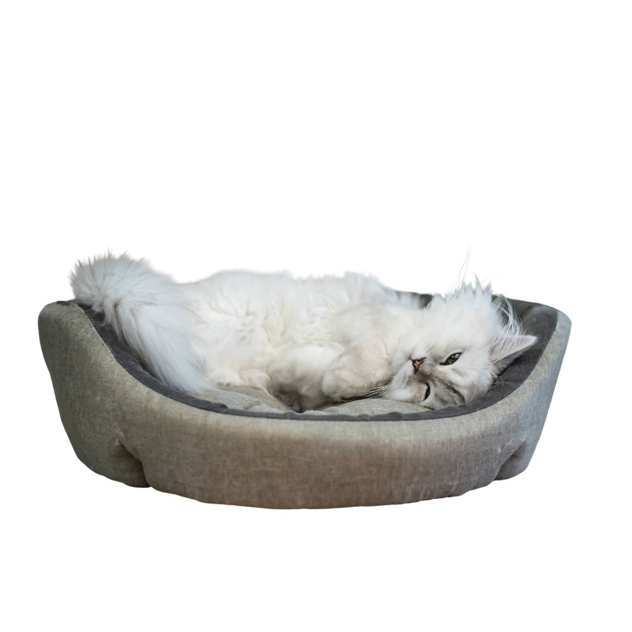 Plush Round Cat Bed – Soft, Cozy & Supportive Design
